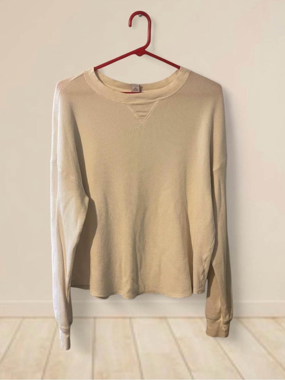 Old Navy Beige Crewneck Thermal Sweater